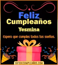 GIF Mensaje de cumpleaños Yesmina